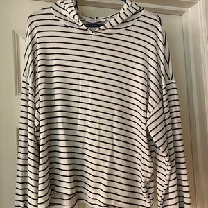 Carly Jean Los Angeles striped hooded long sleeved